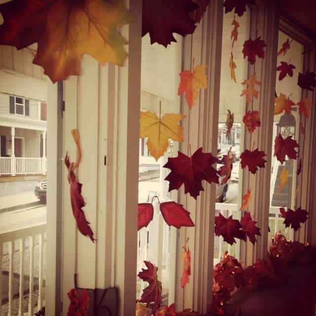 decoraciones de otoño para las ventanas